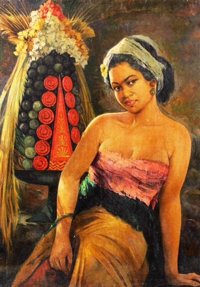 Detail Lukisan Wanita Bali Nomer 6