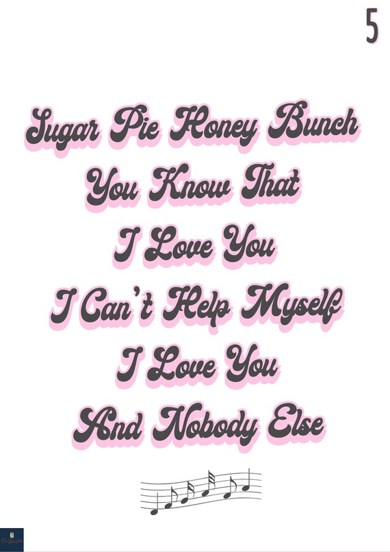 Detail Lyrics To Sugar Pie Honey Bun Nomer 13