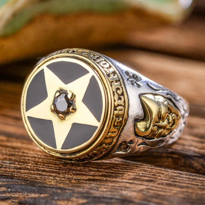 Detail Pentacle Rings Silver Nomer 55