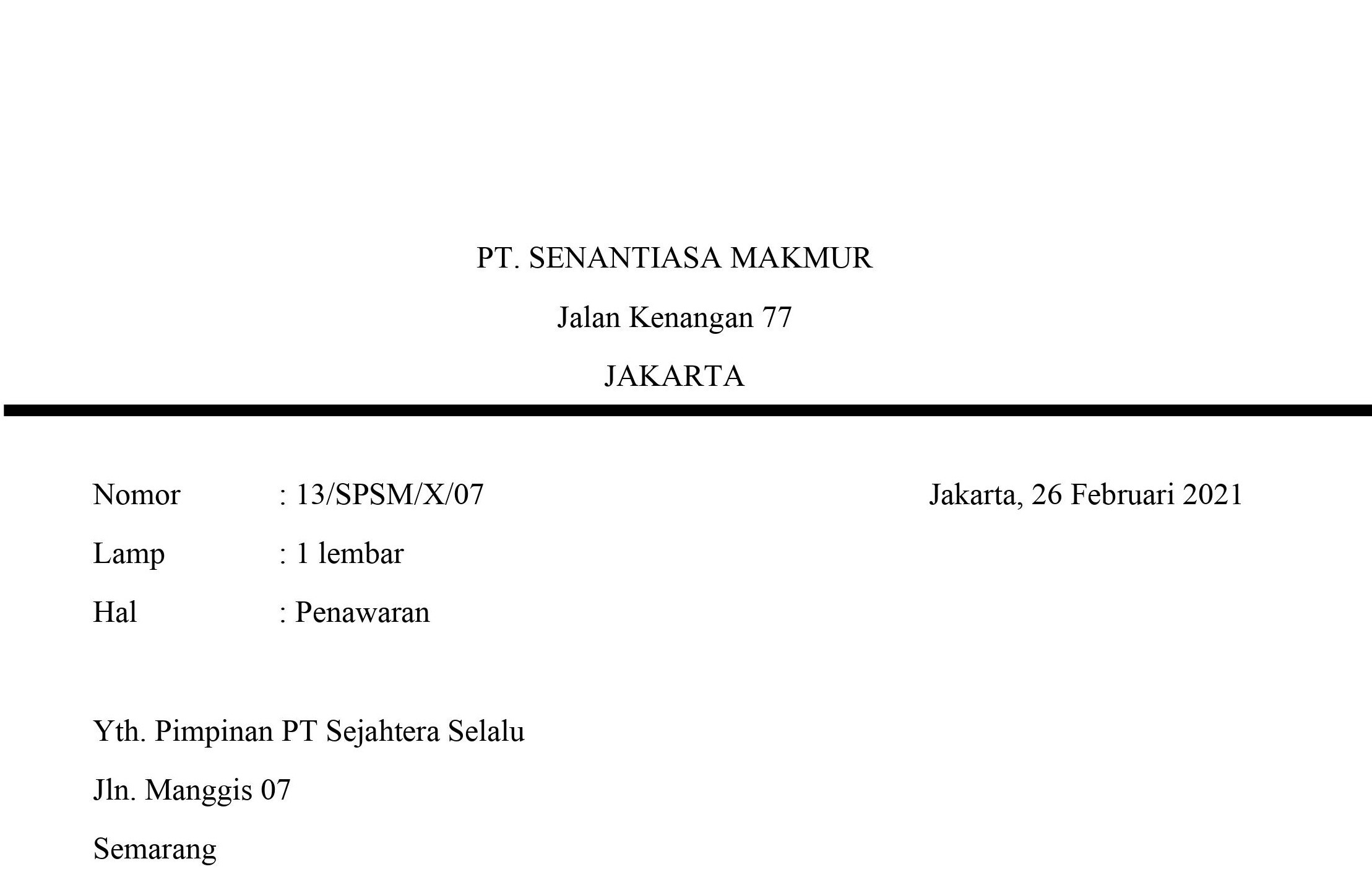 Detail Penulisan Di Tempat Pada Surat Nomer 2