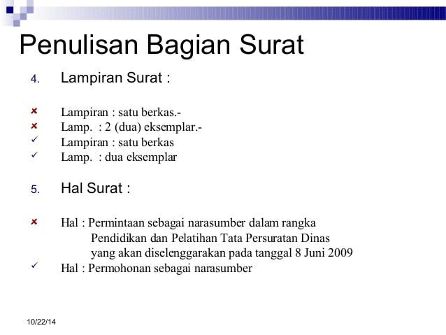 Detail Penulisan Lampiran Surat Nomer 33