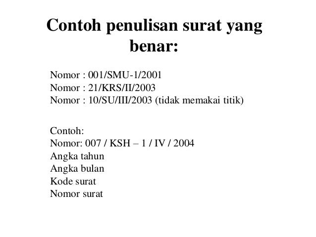 Detail Penulisan Nomor Surat Nomer 9