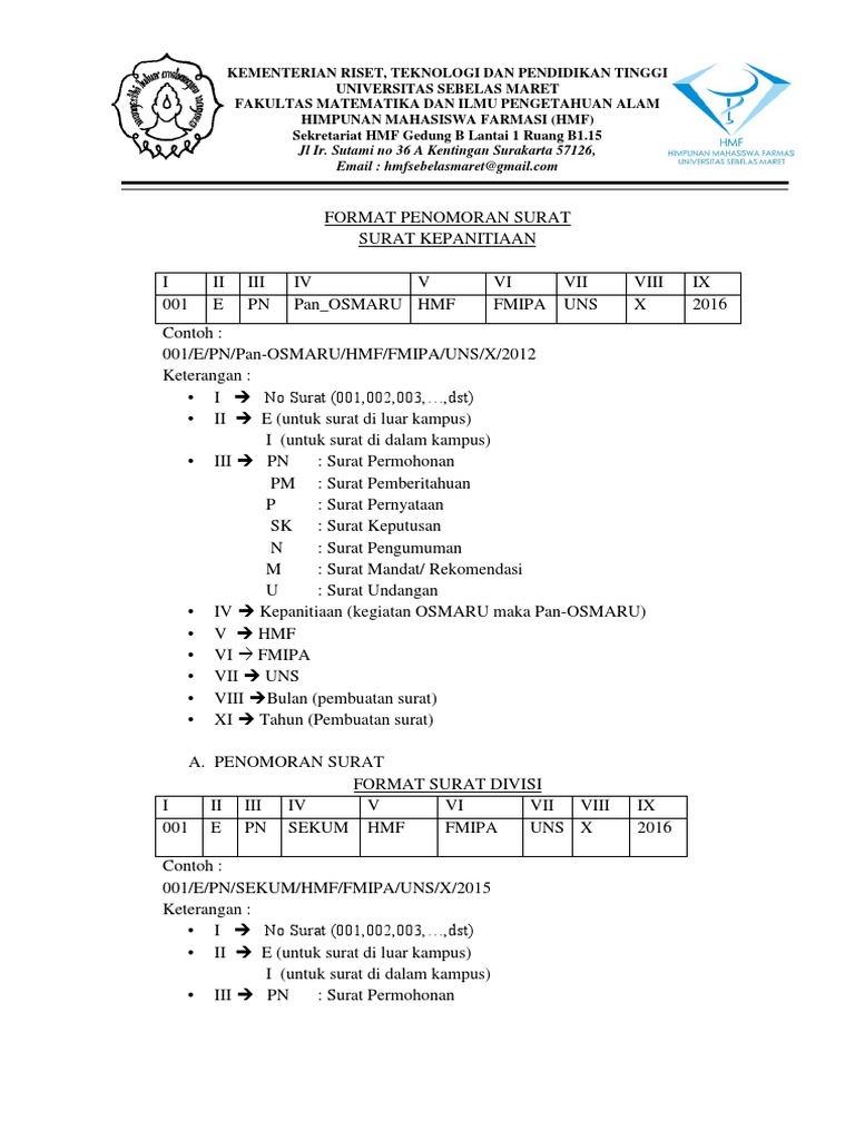 Detail Penulisan Nomor Surat Nomer 10