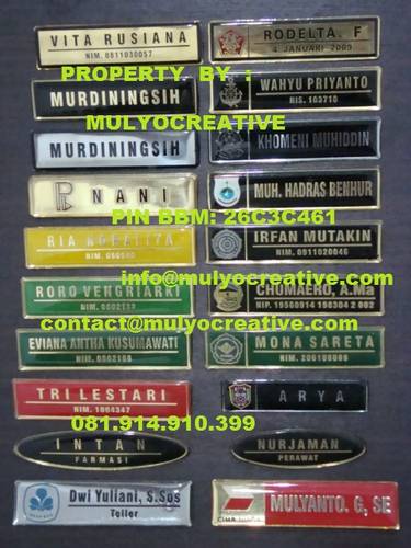 Detail Macam Macam Name Tag Nomer 9