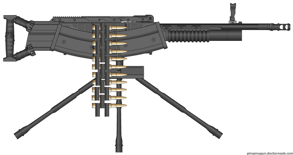 Detail Machine Gun Clip Art Nomer 30