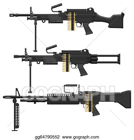 Detail Machine Gun Clip Art Nomer 45