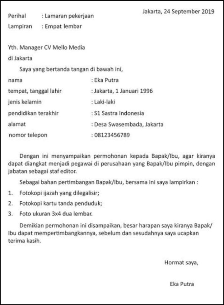 Detail Penulisan Tanggal Surat Nomer 19