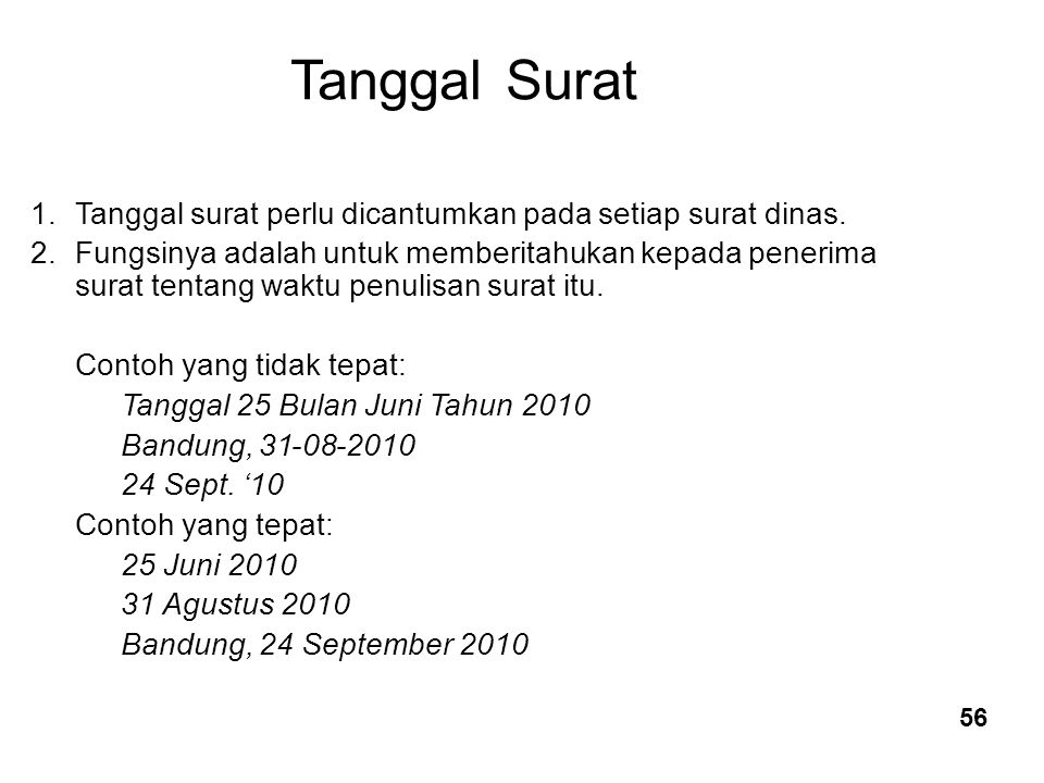 Detail Penulisan Tanggal Surat Yang Benar Nomer 37