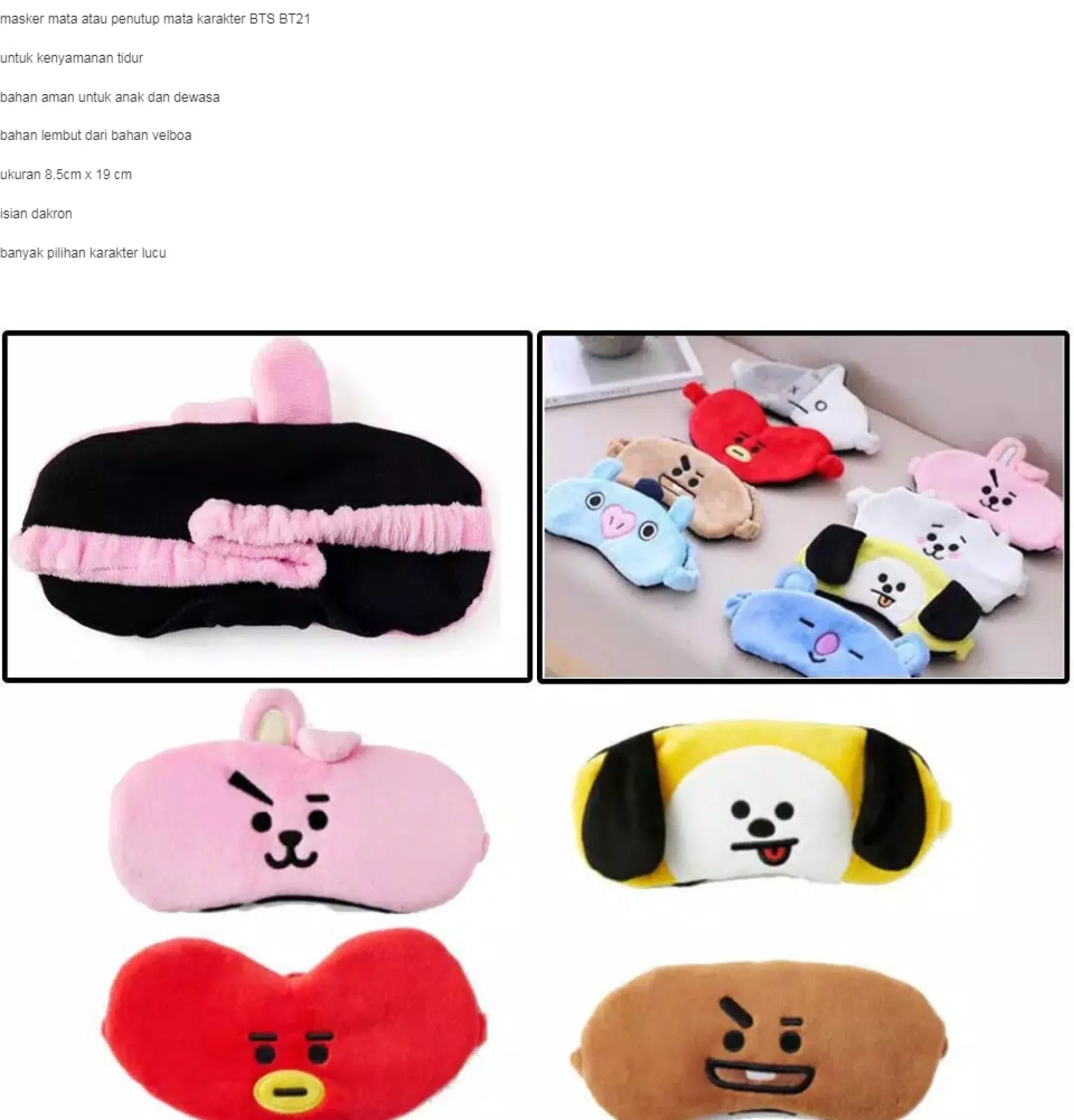 Detail Penutup Mata Tidur Bt21 Nomer 36