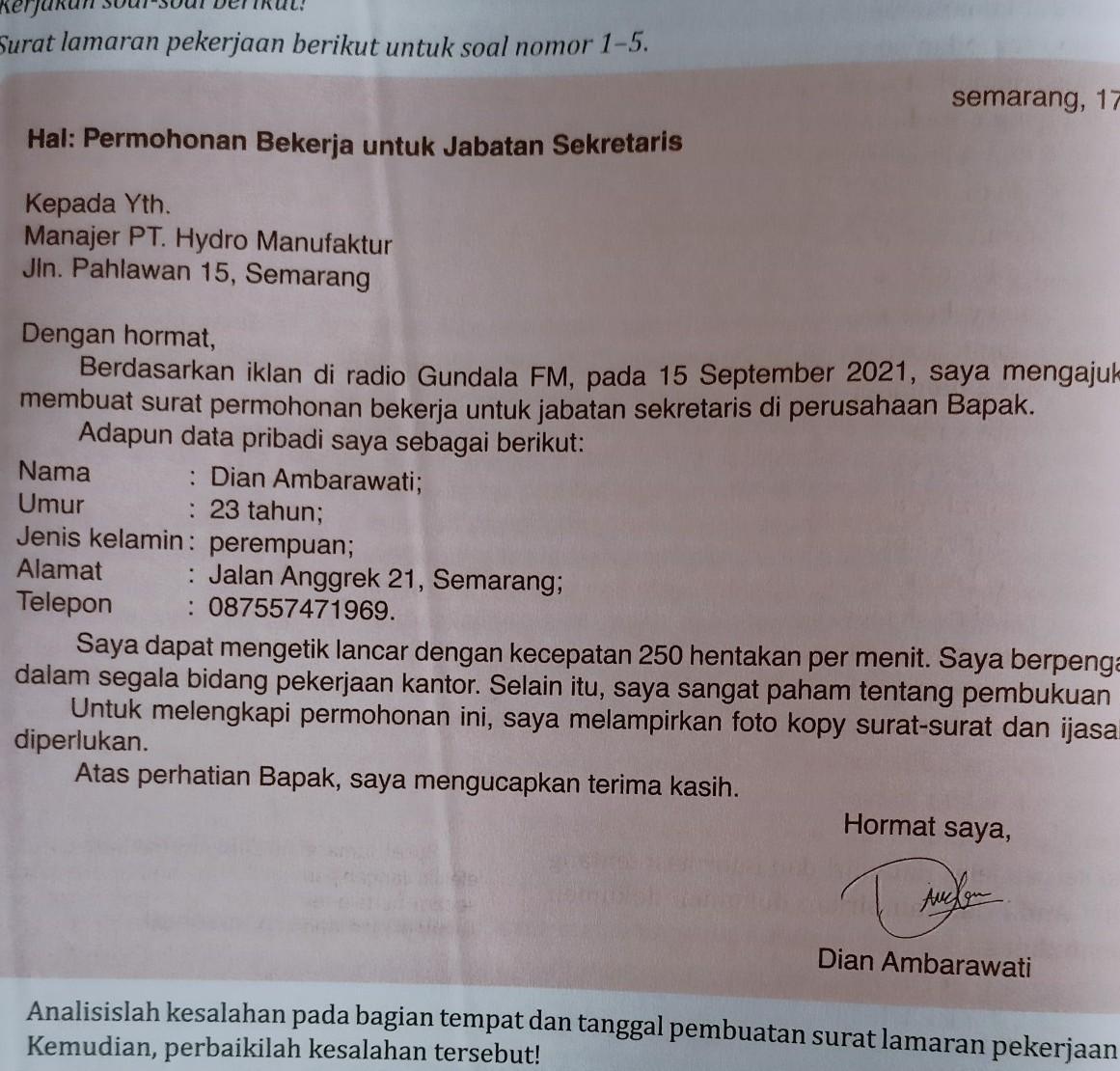 Detail Penutup Surat Lamaran Yang Benar Nomer 52