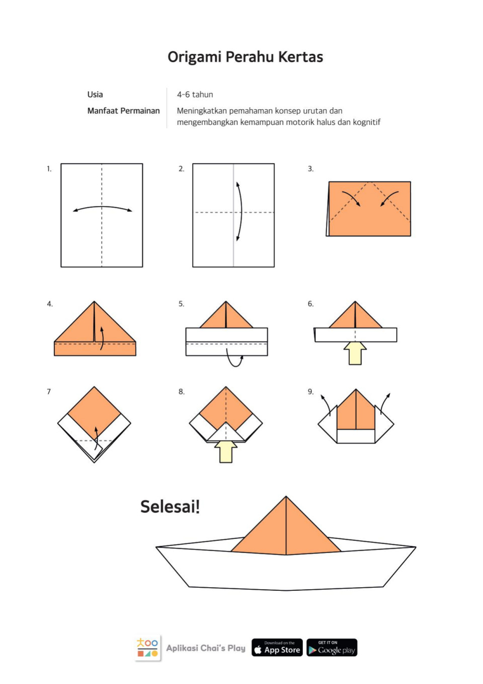 Detail Perahu Kertas Origami Koleksi Nomer 6 Detail Perahu Kertas Origami Koleksi Nomer 6