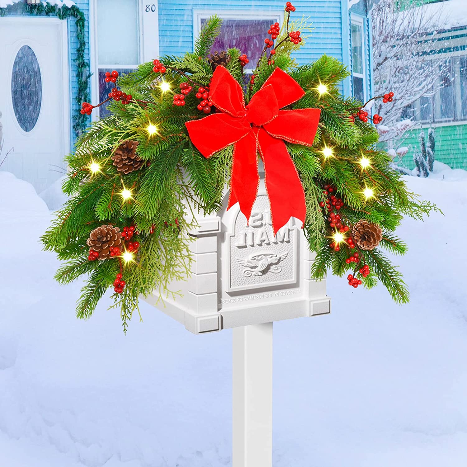 Detail Mailbox Christmas Swags Nomer 2