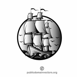 Detail Perahu Layar Vector Nomer 22