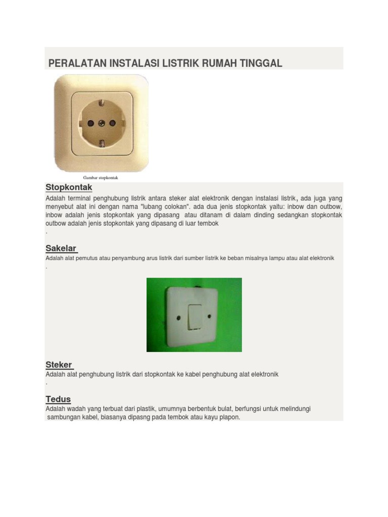 Detail Peralatan Instalasi Listrik Rumah Tinggal Nomer 30