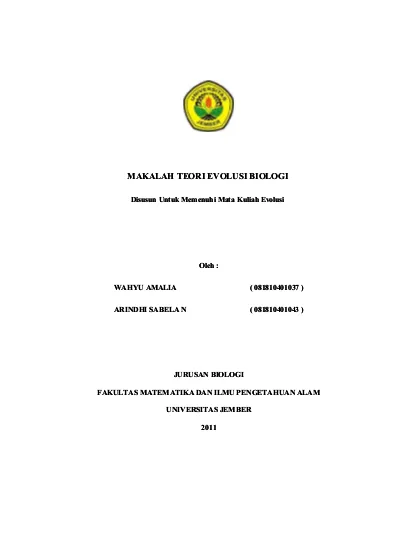 Detail Makalah Biologi Tentang Mekanisme Evolusi Dan Gambar Nomer 43