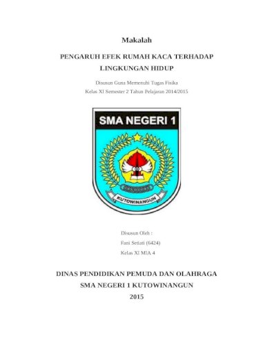 Detail Makalah Fisika Tentang Efek Rumah Kaca Nomer 51