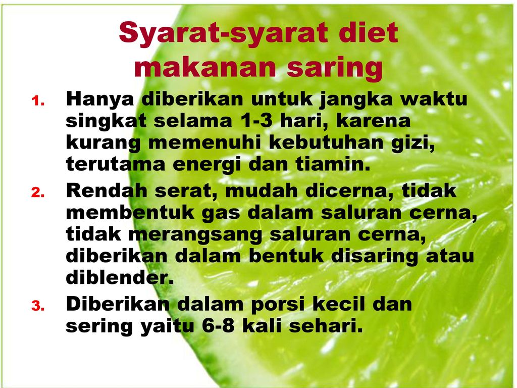 Detail Makanan Saring Rumah Sakit Nomer 29