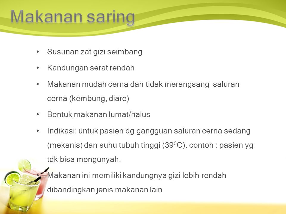 Detail Makanan Saring Rumah Sakit Nomer 7