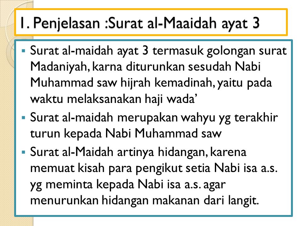 Detail Makna Surat Al Maidah Ayat 3 Nomer 54