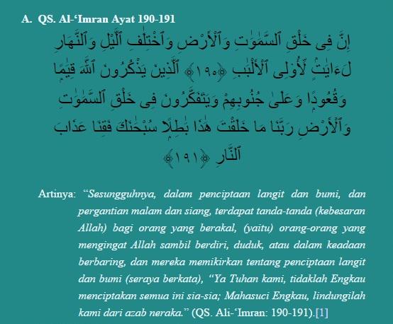 Detail Makna Surat Ali Imran Ayat 190 191 Nomer 8