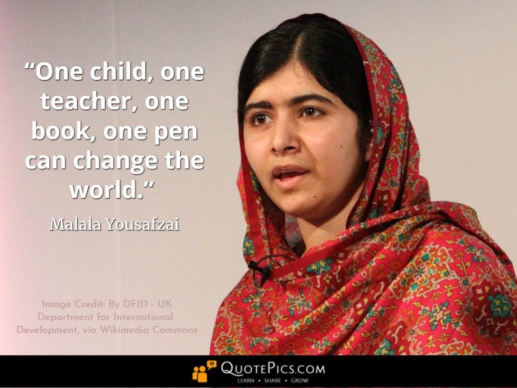 Detail Malala Yousafzai Quotes One Child Nomer 18