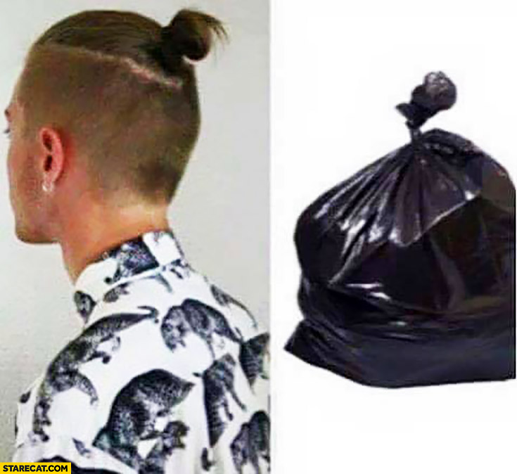 Detail Man Bun Meme Garbage Bag Nomer 2