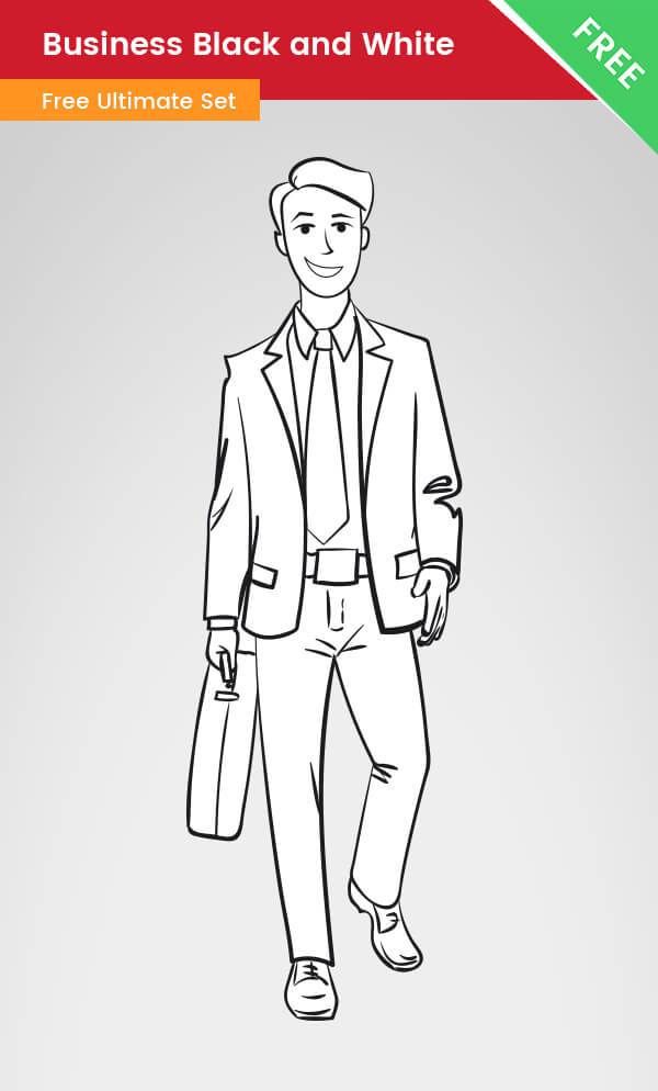 Detail Man Clipart Black And White Nomer 9