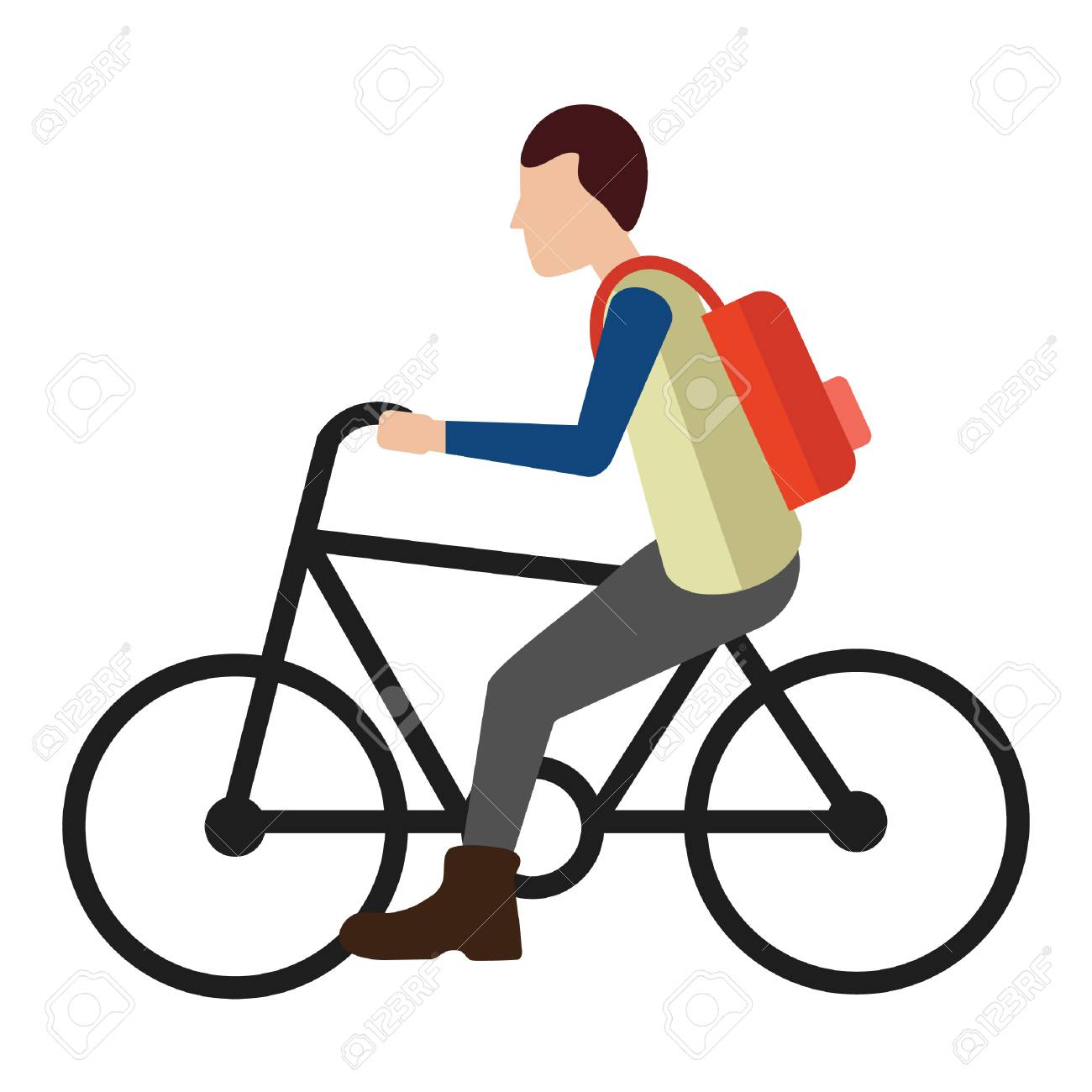 Man On Bicycle Clipart - KibrisPDR