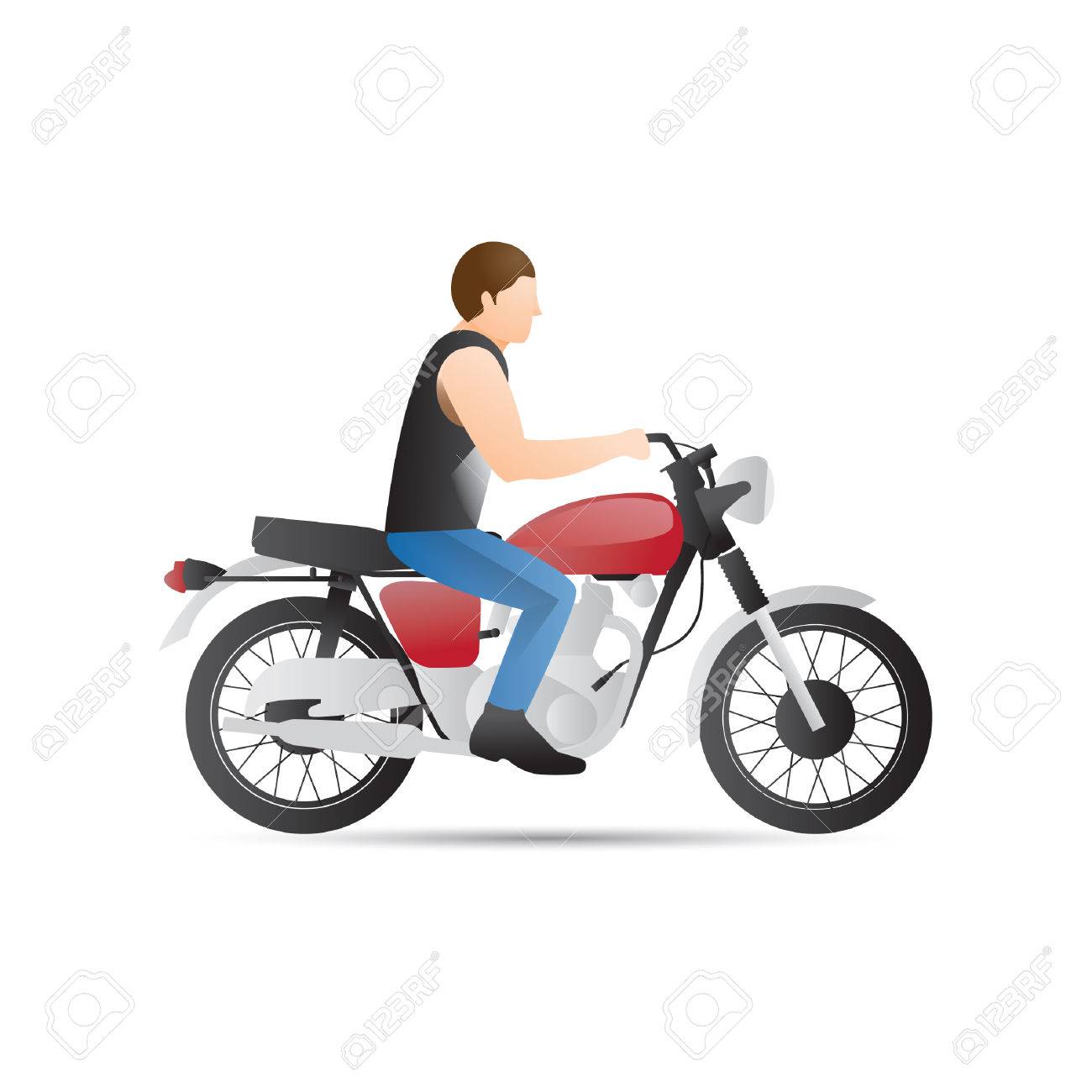 Detail Man On Motorcycle Clipart Nomer 15