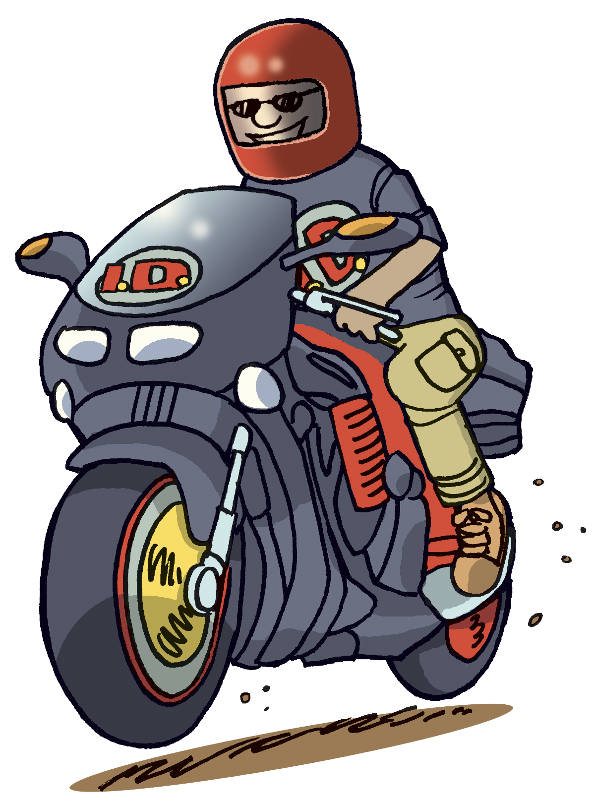 Detail Man On Motorcycle Clipart Nomer 16