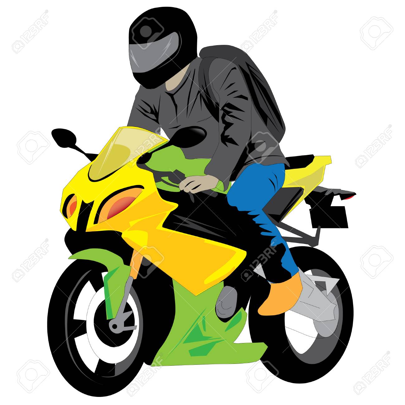 Detail Man On Motorcycle Clipart Nomer 28