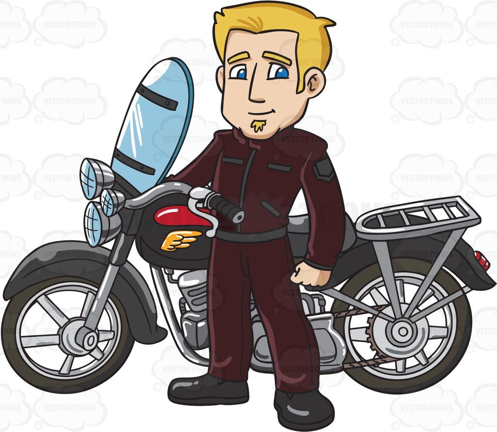 Detail Man On Motorcycle Clipart Nomer 9