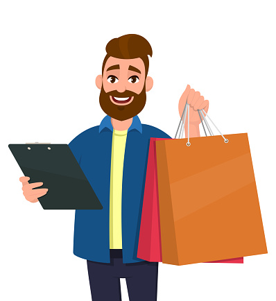 Detail Man Shopping Clipart Nomer 11