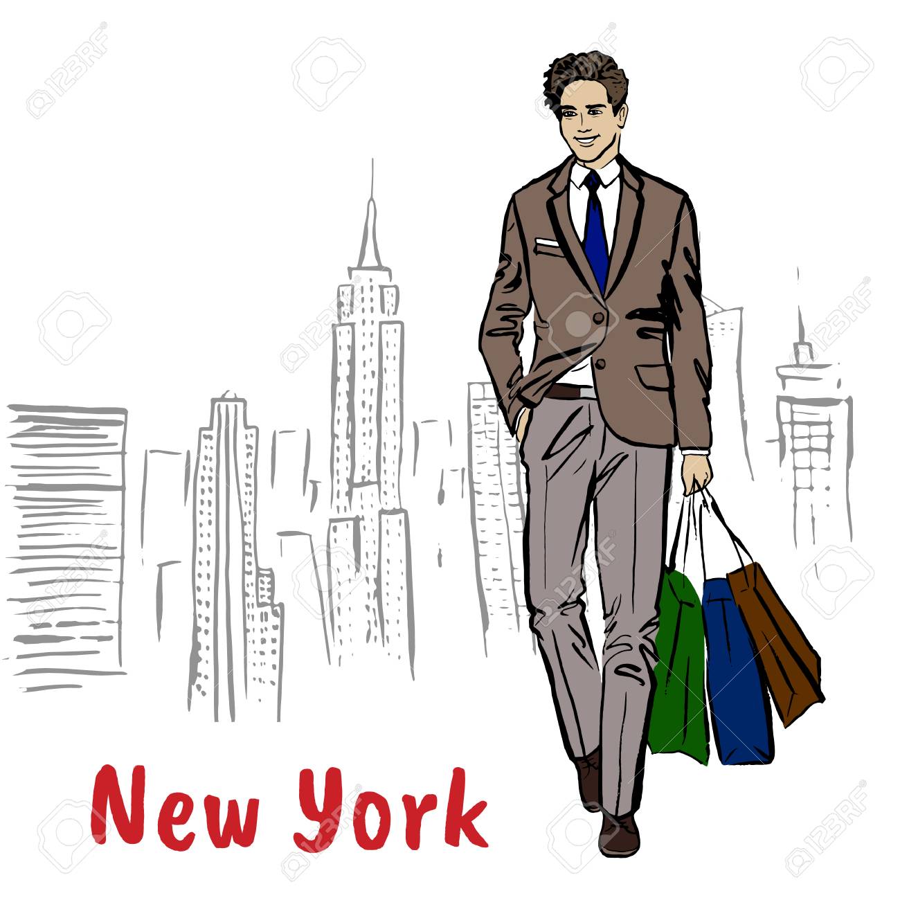 Detail Man Shopping Clipart Nomer 15