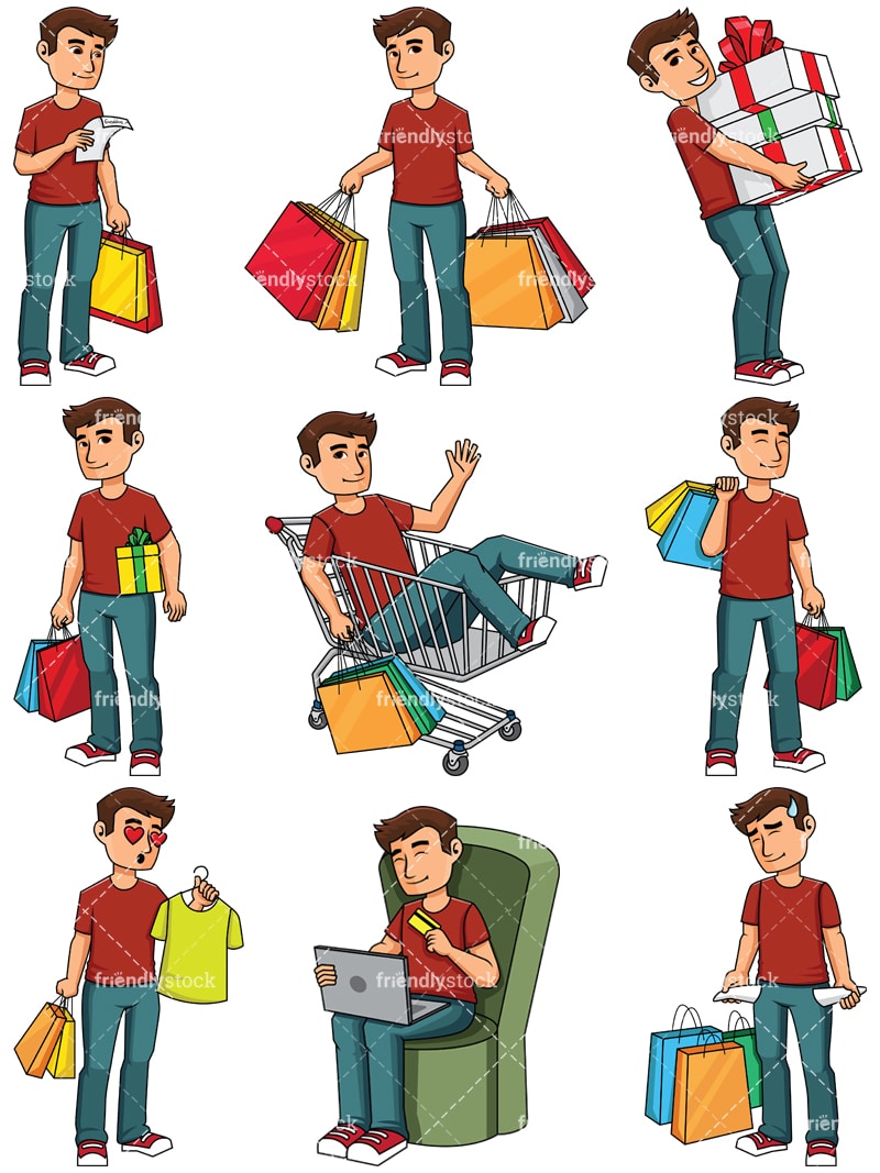 Detail Man Shopping Clipart Nomer 30