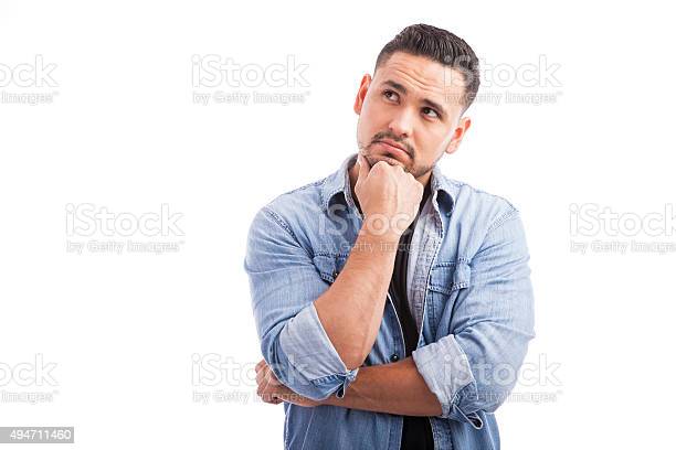 Detail Man Thinking Stock Image Nomer 15