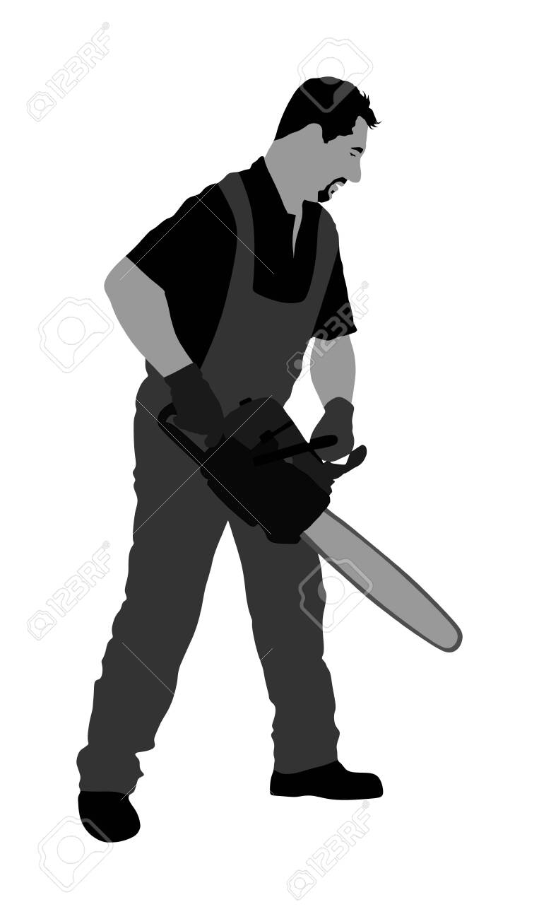 Detail Man With Chainsaw Clipart Nomer 32