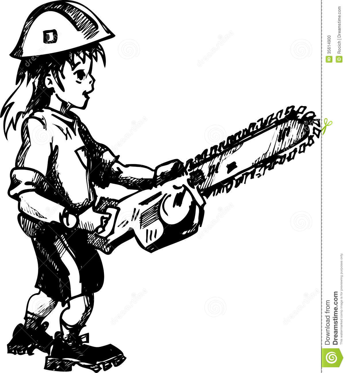 Detail Man With Chainsaw Clipart Nomer 40