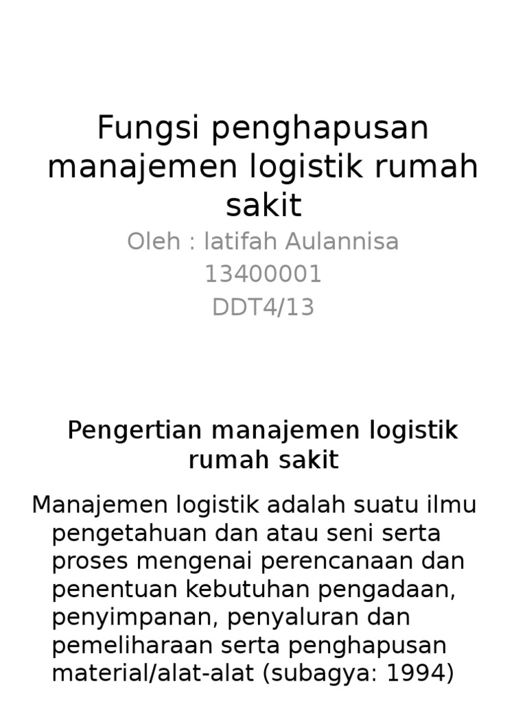 Detail Manajemen Logistik Di Rumah Sakit Nomer 41