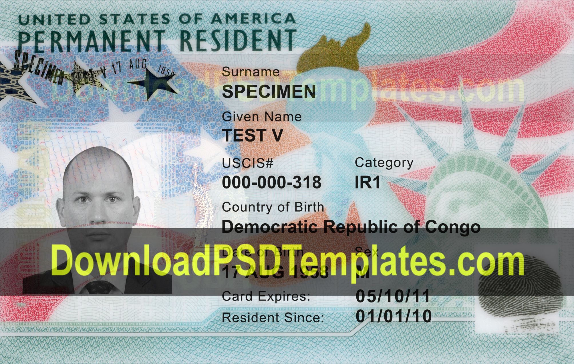 Permanent Resident Card Template - KibrisPDR