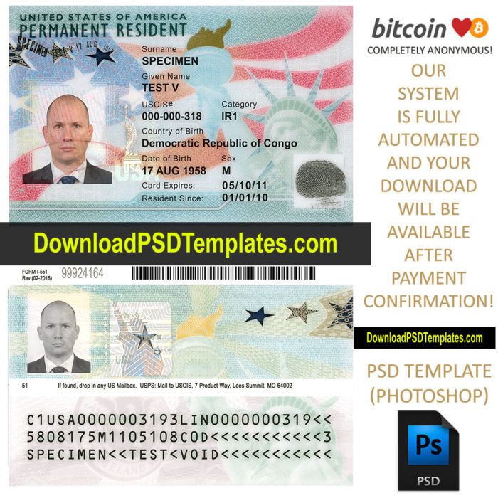 Detail Permanent Resident Card Template Nomer 3