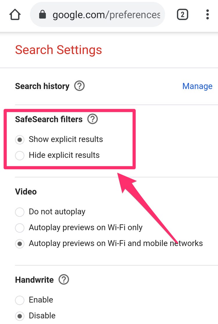 Detail Permanently Turn Off Safe Search Nomer 3