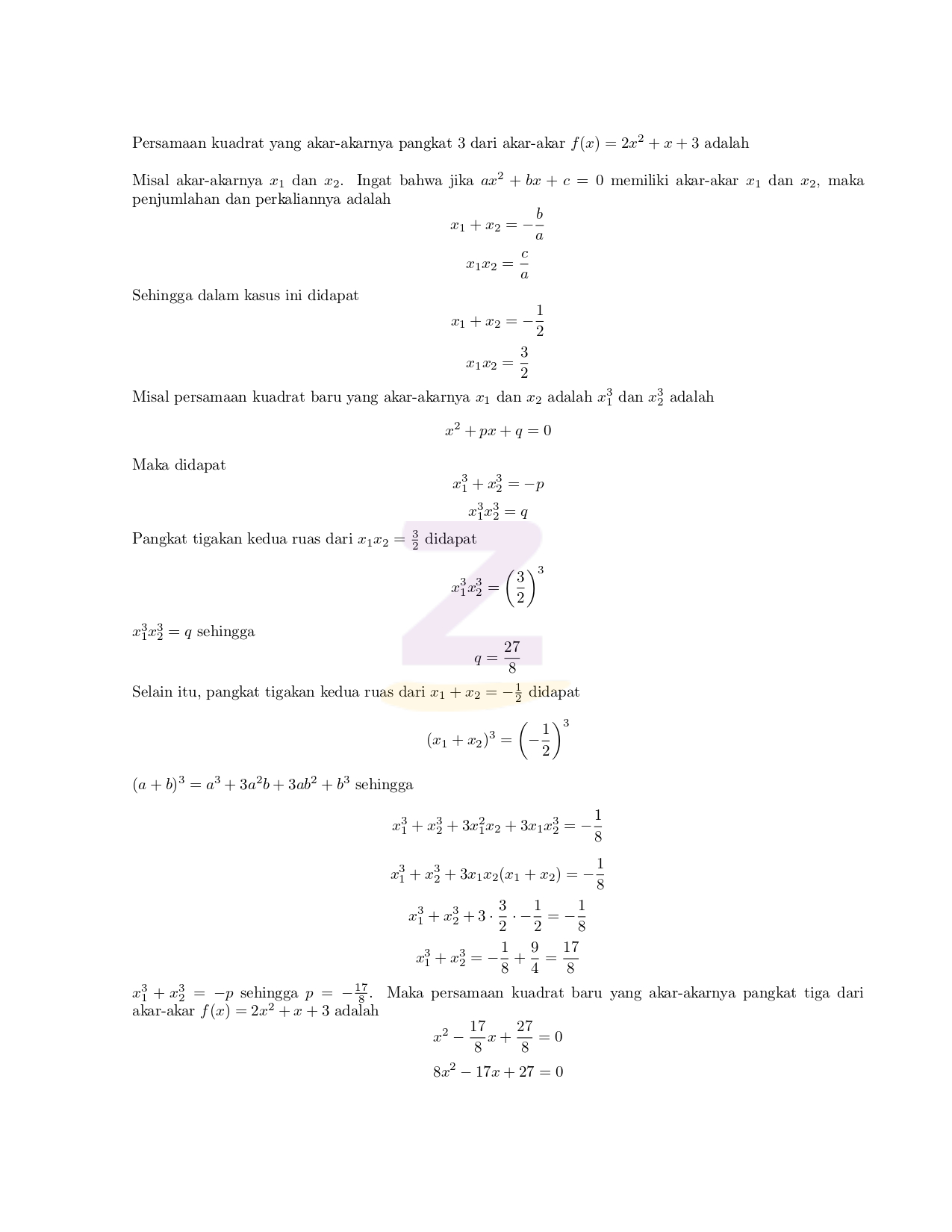 Detail Persamaan Pangkat 3 Nomer 38