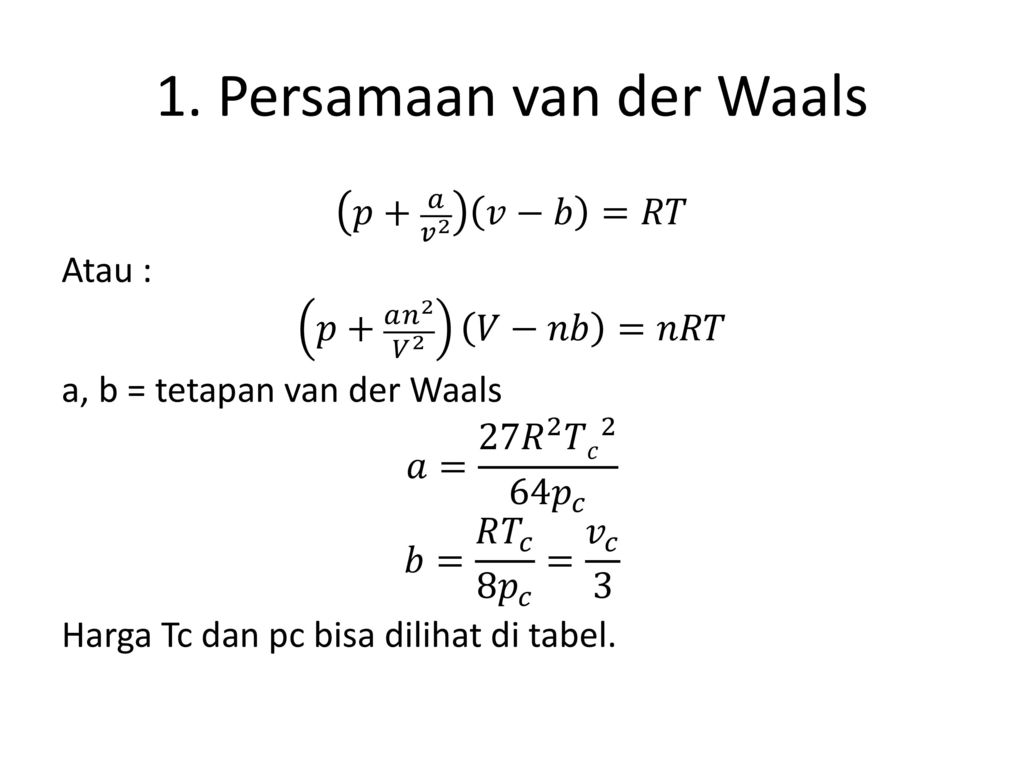 Detail Persamaan Van Der Waals Nomer 5