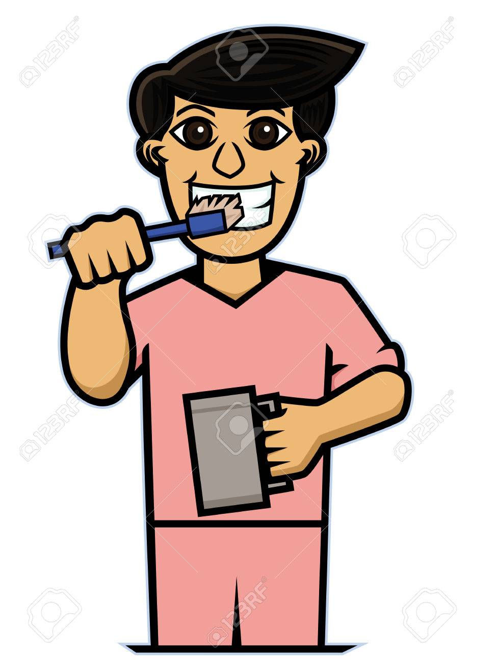 Detail Person Brushing Teeth Clipart Nomer 24