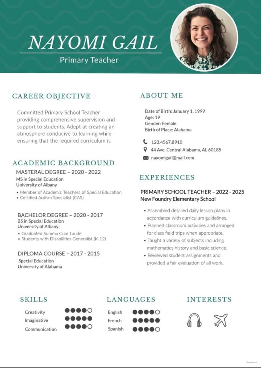 Detail Personal Background Di Cv Nomer 9