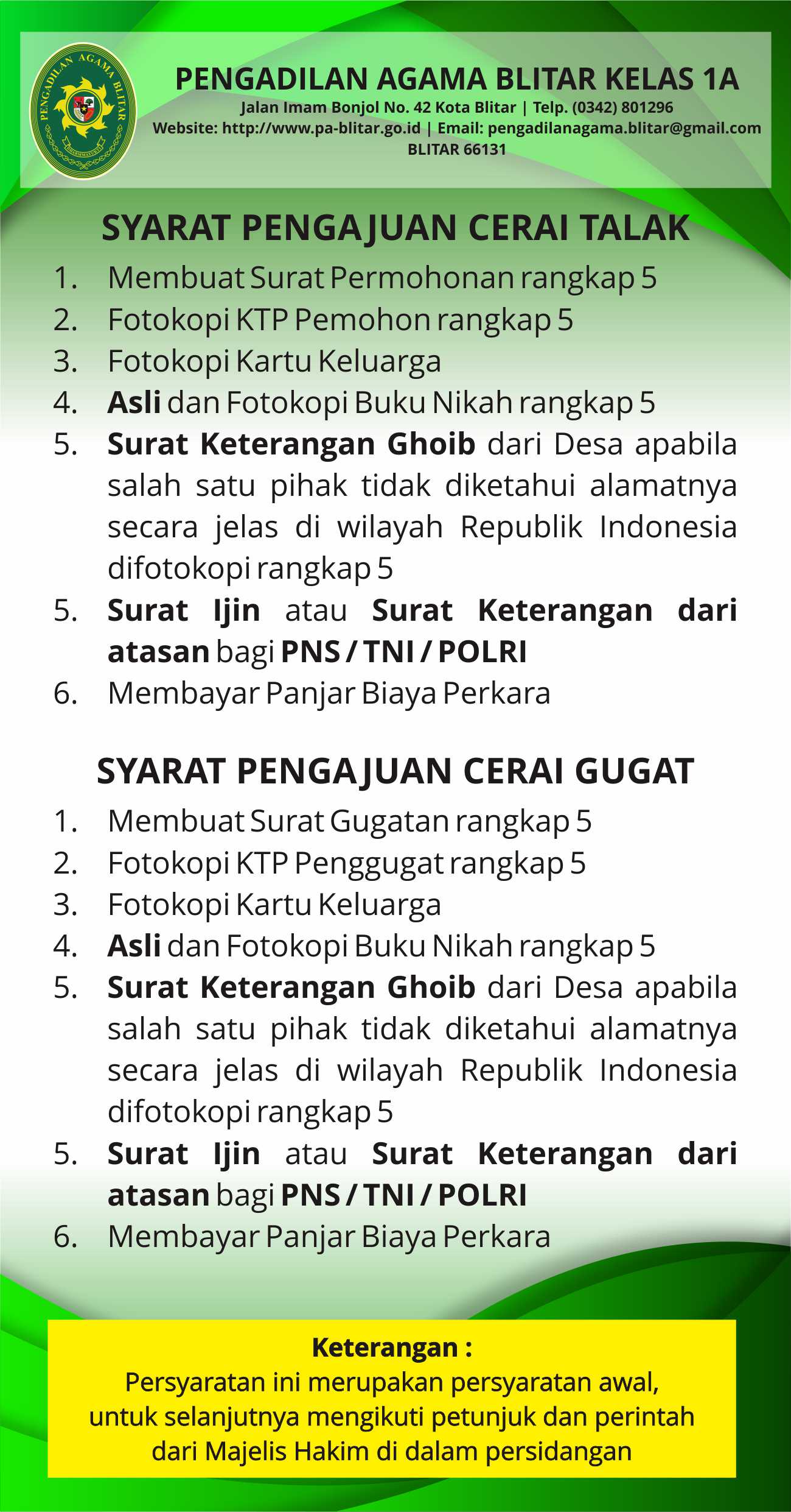 Persyaratan Surat Cerai - KibrisPDR