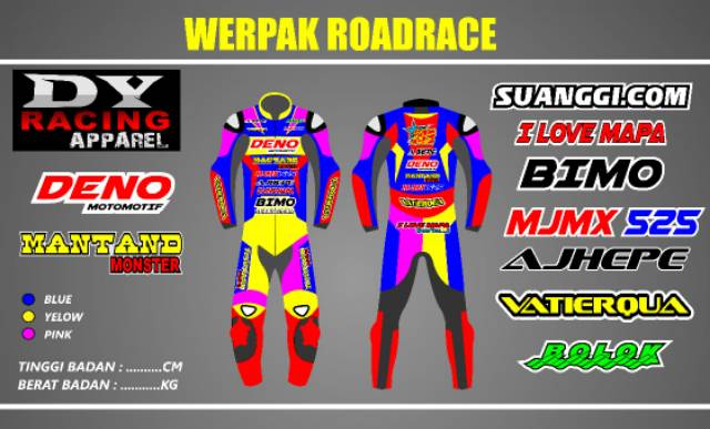 Detail Desain Wearpack Balap Nomer 18