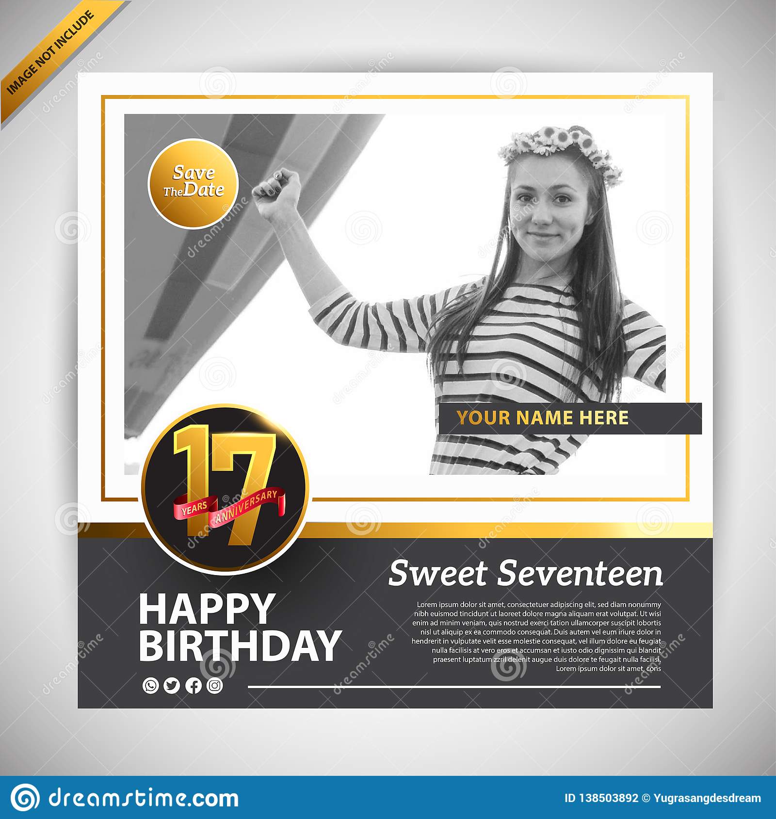 Detail Design Banner Sweet Seventeen Nomer 23