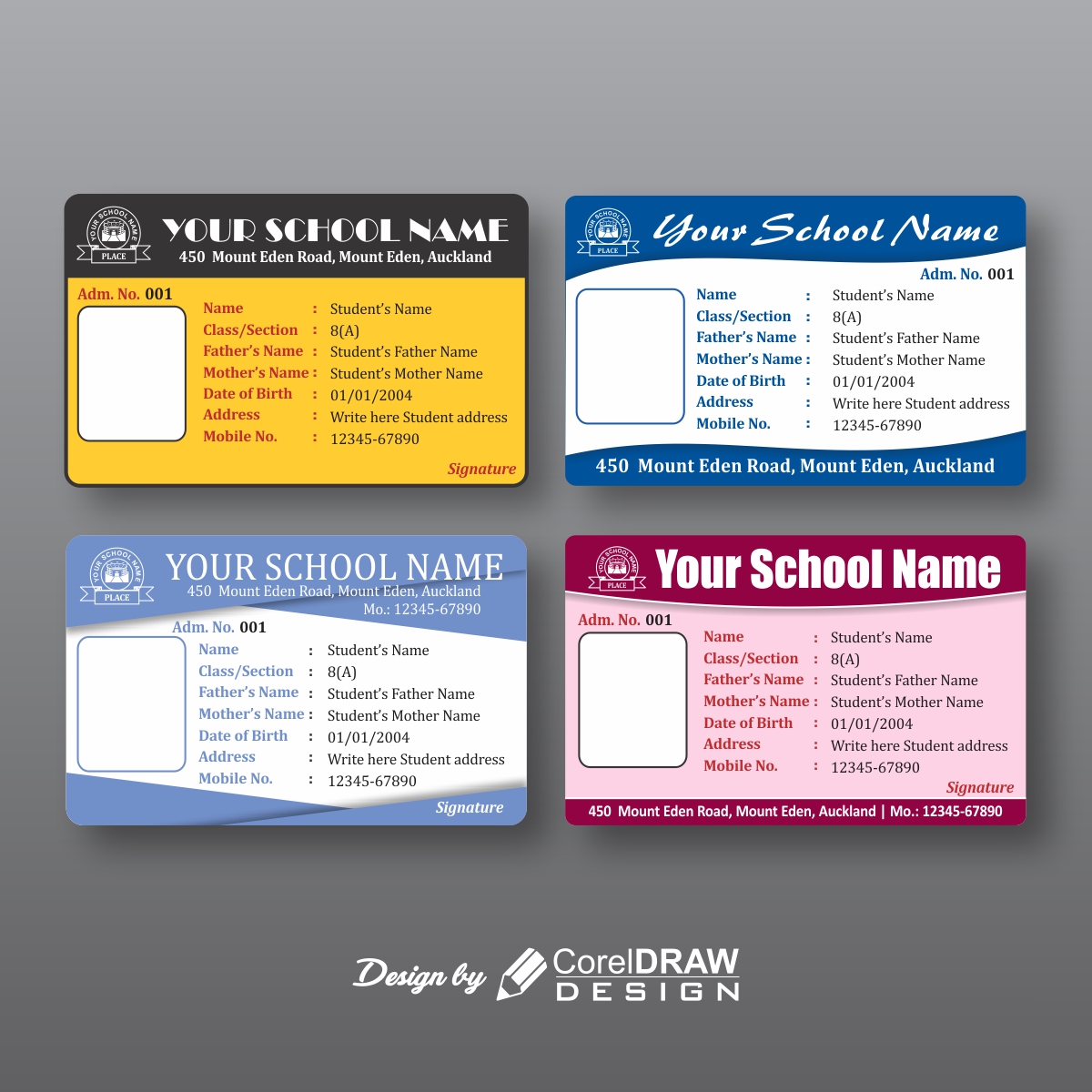 Detail Design Id Card Corel Nomer 24